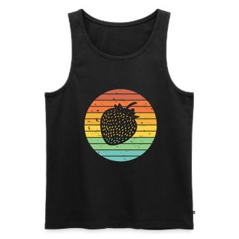 Strawberry Fruit Lover Retro Healthy Gift idea - Männer Premium Bio Tank Top - Schwarz - Vorne - AI Model Male 178 light (178cm)