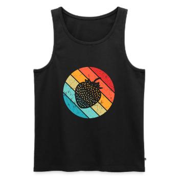 Strawberry Fruit Lover Retro Healthy Gift idea - Männer Premium Bio Tank Top - Schwarz - Vorne - AI Model Male 178 light (178cm)