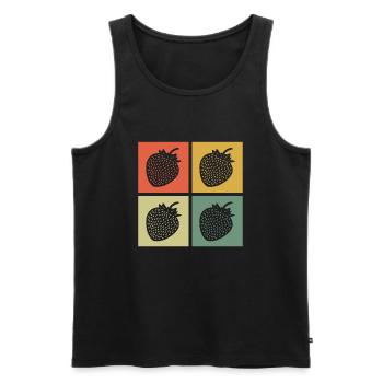 Strawberry Fruit Lover Retro Healthy Gift idea - Männer Premium Bio Tank Top - Schwarz - Vorne - AI Model Male 178 light (178cm)