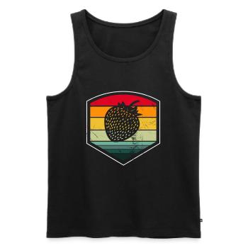 Strawberry Fruit Lover Retro Healthy Gift idea - Männer Premium Bio Tank Top - Schwarz - Vorne - AI Model Male 178 light (178cm)