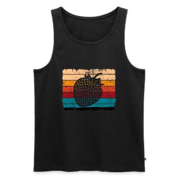 Strawberry Fruit Lover Retro Healthy Gift idea - Männer Premium Bio Tank Top - Schwarz - Vorne - AI Model Male 178 light (178cm)