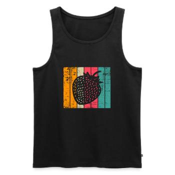 Strawberry Fruit Lover Retro Healthy Gift idea - Männer Premium Bio Tank Top - Schwarz - Vorne - Michal (187cm)