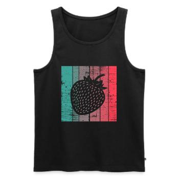 Strawberry Fruit Lover Retro Healthy Gift idea - Männer Premium Bio Tank Top - Schwarz - Vorne - AI Model Male 178 light (178cm)