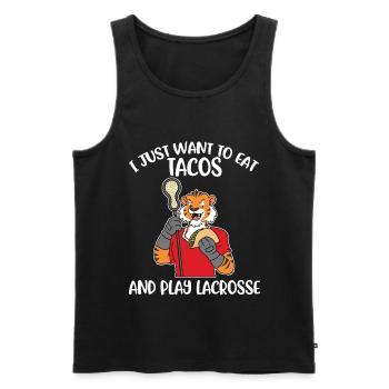Taco Lacrosse Lacrosse Gift - Men's Premium Organic Tank Top - black - Front - Michal (187cm)