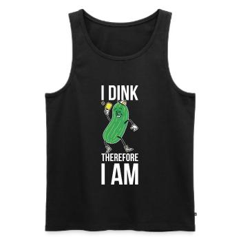 Je dink donc je suis pickleball cadeau - Débardeur bio Premium Homme - noir - Devant - Michal (187cm)