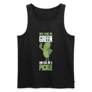 Well Paint Me Green Cucumber Gift - Men's Premium Organic Tank Top - black - Front - Michal (187cm)