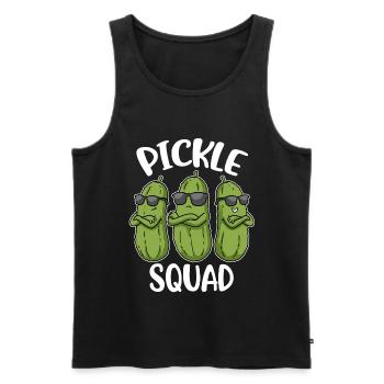Pickle Squad Cucumber Gift - Men's Premium Organic Tank Top - black - Front - Michal (187cm)