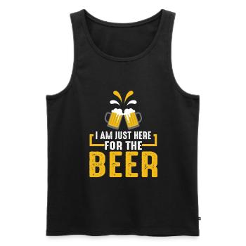 Je ne suis ici que pour la bière | Fête, barbecue - Débardeur bio Premium Homme - noir - Devant - Michal (187cm)