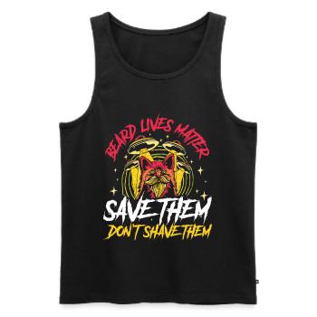 Beard Lives Matter Bart Geschenk - Männer Premium Bio Tank Top - Schwarz - Vorne - Michal (187cm)
