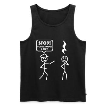 Stop, du stehst unter Arrest | Strichmännchen - Männer Premium Bio Tank Top - Schwarz - Vorne - Michal (187cm)