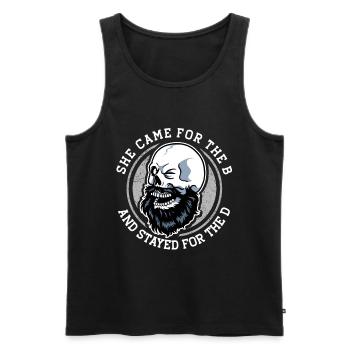 She Came For The B Bart Geschenk - Männer Premium Bio Tank Top - Schwarz - Vorne - Michal (187cm)