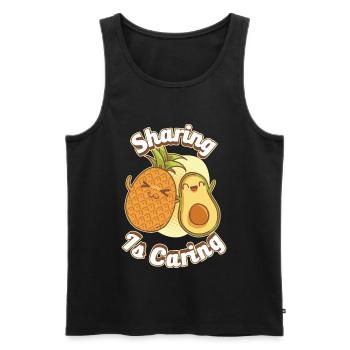 Sharing Is Caring Pineapple Ananas Geschenk - Männer Premium Bio Tank Top - Schwarz - Vorne - Michal (187cm)