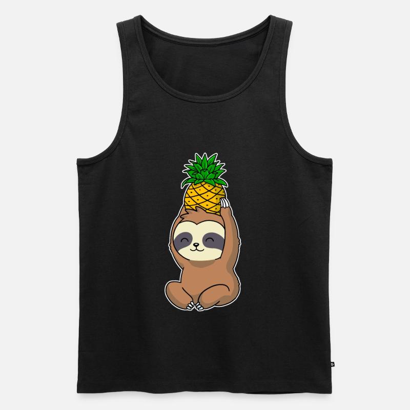 Pineapple Sloth Pineapple Gift - Men's Premium Organic Tank Top - black