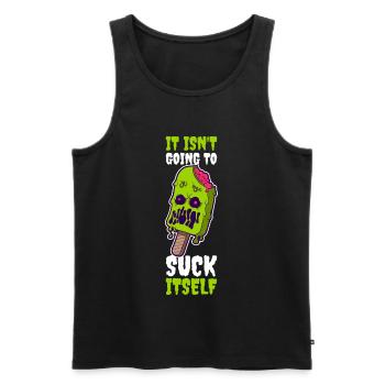 Il ne va pas se sucer cadeau de crème glacée - Débardeur bio Premium Homme - noir - Devant - Michal (187cm)