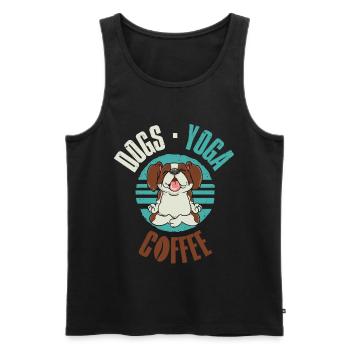 Chiens Yoga Café Yoga Cadeau - Débardeur bio Premium Homme - noir - Devant - Michal (187cm)
