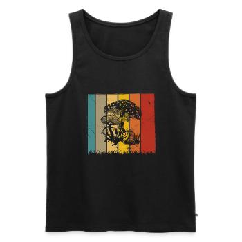 Champignon Champignons Amant Rétro Fungi Forest Idée cadeau - Débardeur bio Premium Homme - noir - Devant - Michal (187cm)
