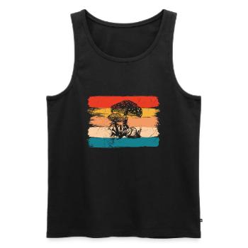 Champignon Champignons Amant Rétro Fungi Forest Idée cadeau - Débardeur bio Premium Homme - noir - Devant - Michal (187cm)