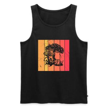 Champignon Champignons Amant Rétro Fungi Forest Idée cadeau - Débardeur bio Premium Homme - noir - Devant - Michal (187cm)