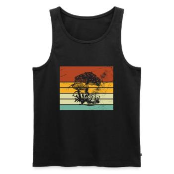 Champignon Champignons Amant Rétro Fungi Forest Idée cadeau - Débardeur bio Premium Homme - noir - Devant - Michal (187cm)