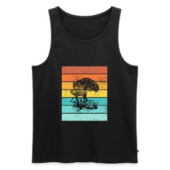 Champignon Champignons Amant Rétro Fungi Forest Idée cadeau - Débardeur bio Premium Homme - noir - Devant - Michal (187cm)