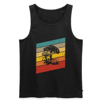 Champignon Champignons Amant Rétro Fungi Forest Idée cadeau - Débardeur bio Premium Homme - noir - Devant - Michal (187cm)