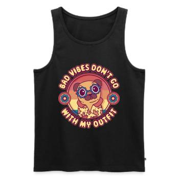 Bad Vibes Dont Go With My Outfit Hippie Gift - Men's Premium Organic Tank Top - black - Front - AI Model Male 178 light (178cm)