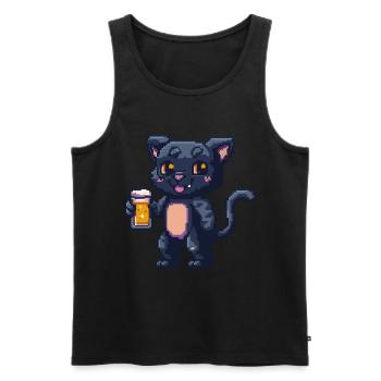 Bière Panther Pixel - Débardeur bio Premium Homme - noir - Devant - Michal (187cm)