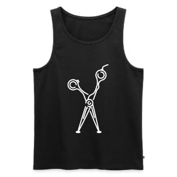 Friseur - Männer Premium Bio Tank Top - Schwarz - Vorne - Michal (187cm)