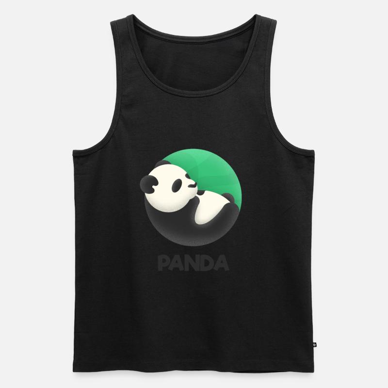 Panda - Männer Premium Bio Tank Top - Schwarz