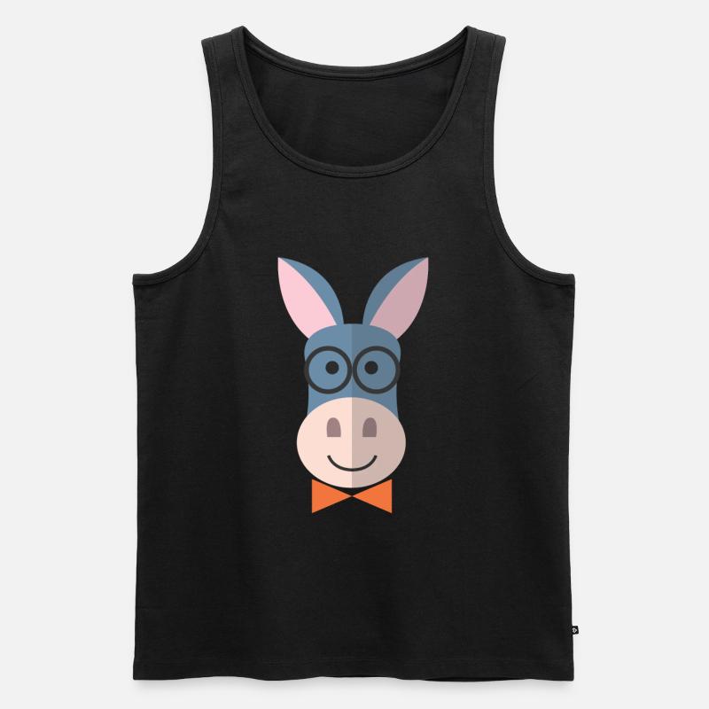 Esel Donkey Tiere - Männer Premium Bio Tank Top - Schwarz