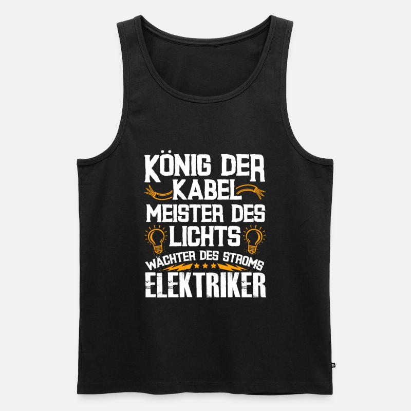 Elektriker Handwerker Strom Steckdose - Männer Premium Bio Tank Top - Schwarz