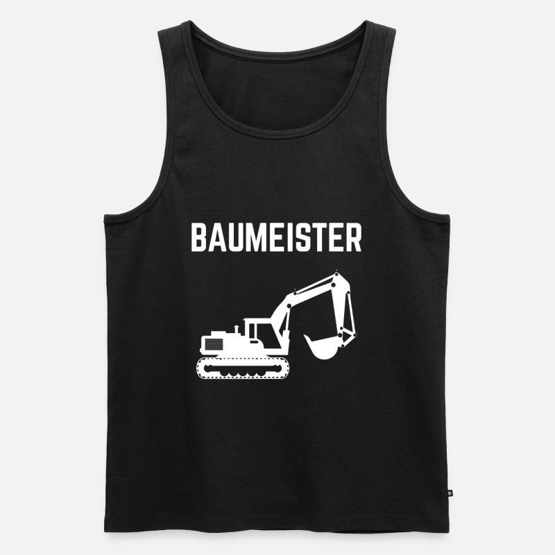 Baumeister Baggerfahrer Bagger - Männer Premium Bio Tank Top - Schwarz