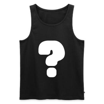 point d'interrogation? - Débardeur bio Premium Homme - noir - Devant - AI Model Male 178 light (178cm)