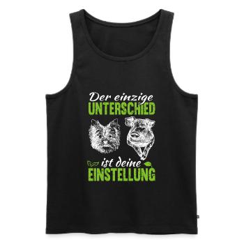 Kein Unterschied Vegan Vegetarisch Anti Fleisch - Männer Premium Bio Tank Top - Schwarz - Vorne - Michal (187cm)