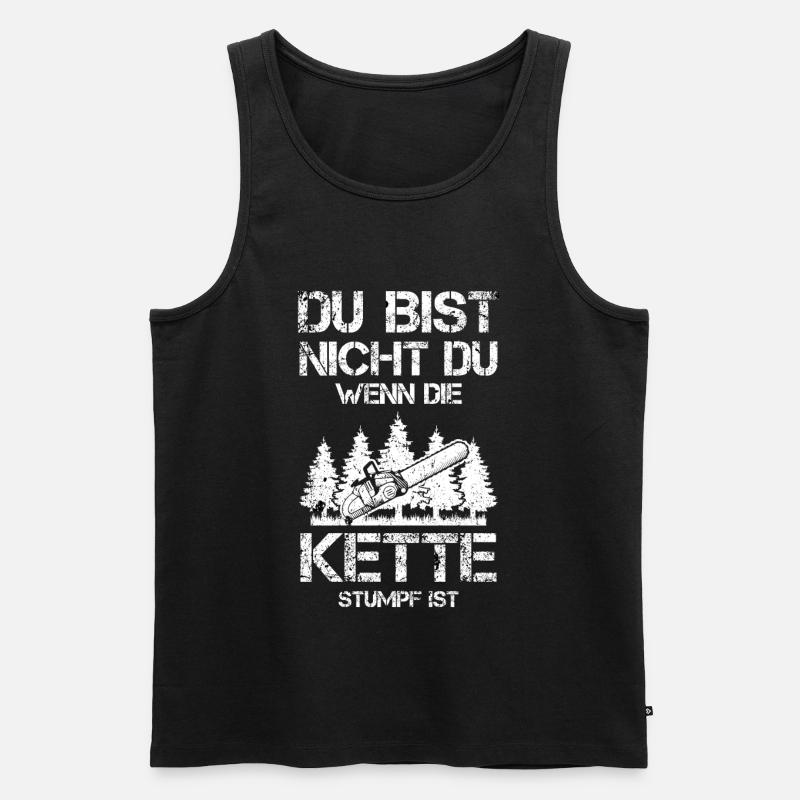 Holzfäller Förster Geschenkidee - Männer Premium Bio Tank Top - Schwarz