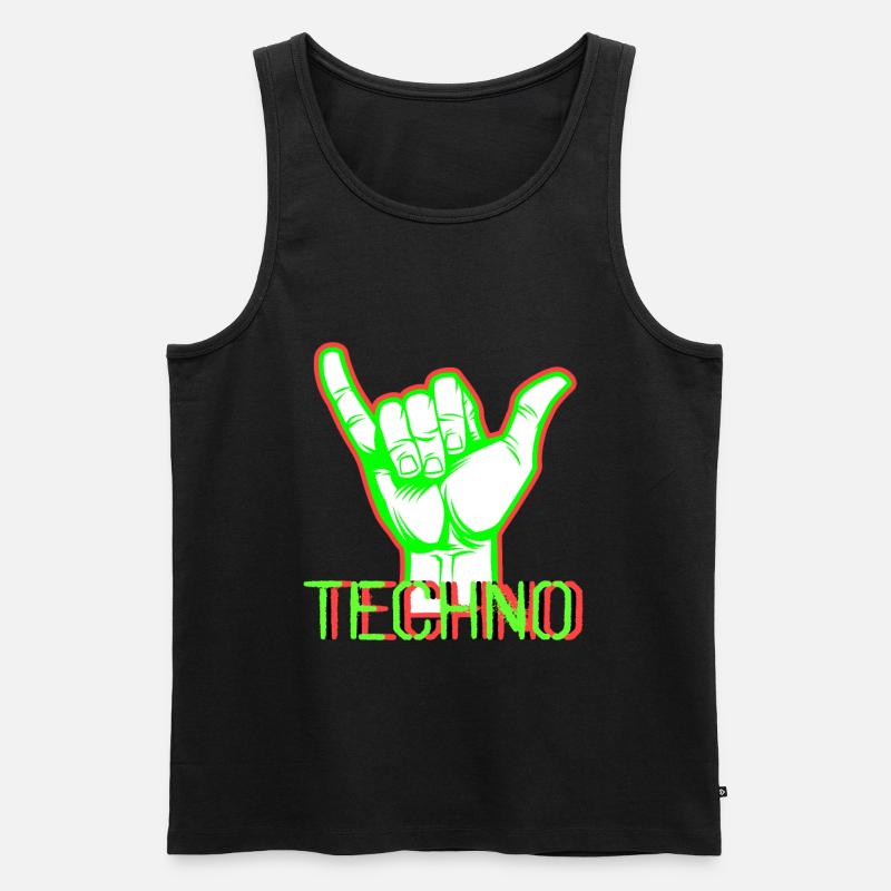 Techno Music - Männer Premium Bio Tank Top - Schwarz