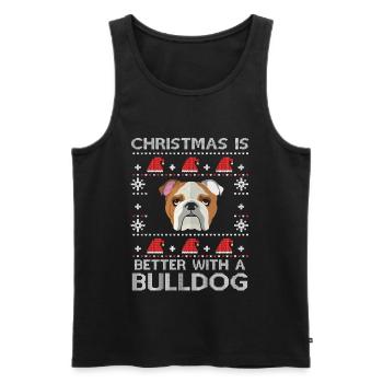 Noël est meilleur avec un bouledogue laid Noël - Débardeur bio Premium Homme - noir - Devant - Michal (187cm)