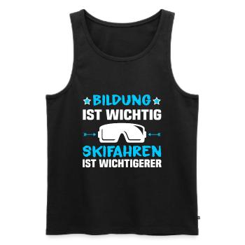 Bildung ist wichtig Skifahren ist wichtiger - Männer Premium Bio Tank Top - Schwarz - Vorne - Michal (187cm)