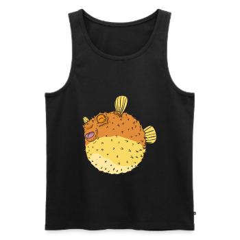 Kugelfisch - Männer Premium Bio Tank Top - Schwarz - Vorne - AI Model Male 178 light (178cm)