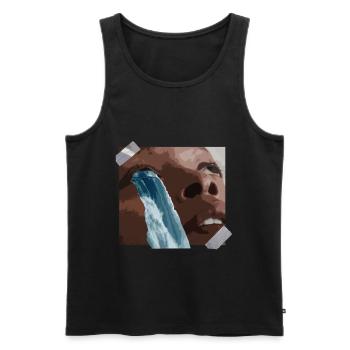 Aesthetic girl surrealism Egirl waterfall - Men's Premium Organic Tank Top - black - Front - AI Model Male 178 light (178cm)