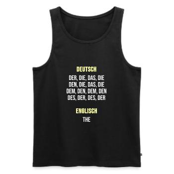 Deutsch lernen Deutschlehrer - Männer Premium Bio Tank Top - Schwarz - Vorne - Michal (187cm)