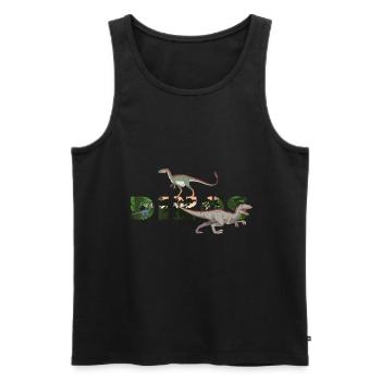 Dinosaur Dinos Tyrannosaurus Allosaurus - Men's Premium Organic Tank Top - black - Front - Michal (187cm)