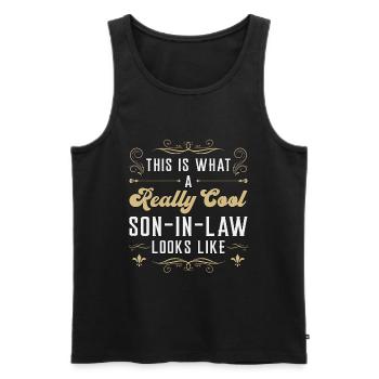 Schwiegersohn Bester Familie Sohn Geschenkidee - Männer Premium Bio Tank Top - Schwarz - Vorne - Michal (187cm)