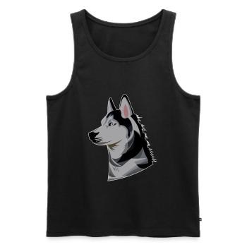 Husky - Great gift for husky lovers - Men's Premium Organic Tank Top - black - Front - AI Model Male 178 light (178cm)