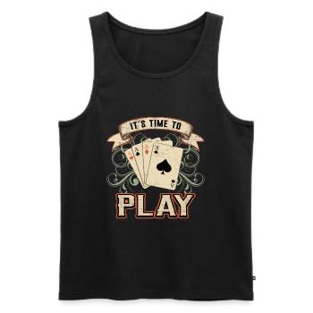 Card Game Poker Heart Card Ace of Spades Gift Idea - Men's Premium Organic Tank Top - black - Front - Michal (187cm)