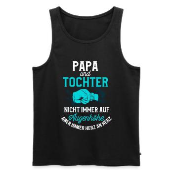 Papa und Tochter immer Herz an Herz - Männer Premium Bio Tank Top - Schwarz - Vorne - Michal (187cm)