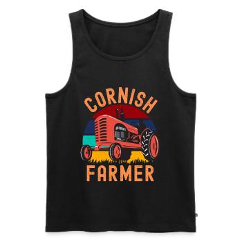 Soutenez vos agriculteurs locaux Cornouailles - Débardeur bio Premium Homme - noir - Devant - Michal (187cm)