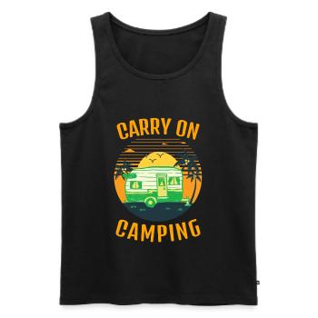 Carry On Camping With Sunset - Men's Premium Organic Tank Top - black - Front - AI Model Male 178 light (178cm)