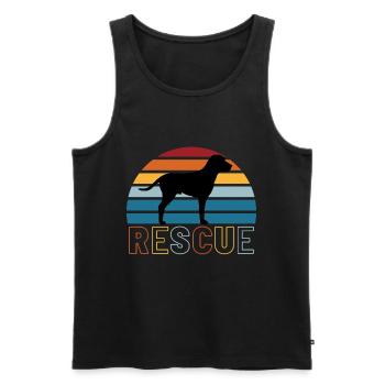 Rescue Dog - Men's Premium Organic Tank Top - black - Front - AI Model Male 178 light (178cm)