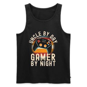 Onkel bei Tag Spieler bei Nacht - Männer Premium Bio Tank Top - Schwarz - Vorne - Michal (187cm)